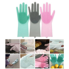 Silicone Scrubber Kitchen Gloves