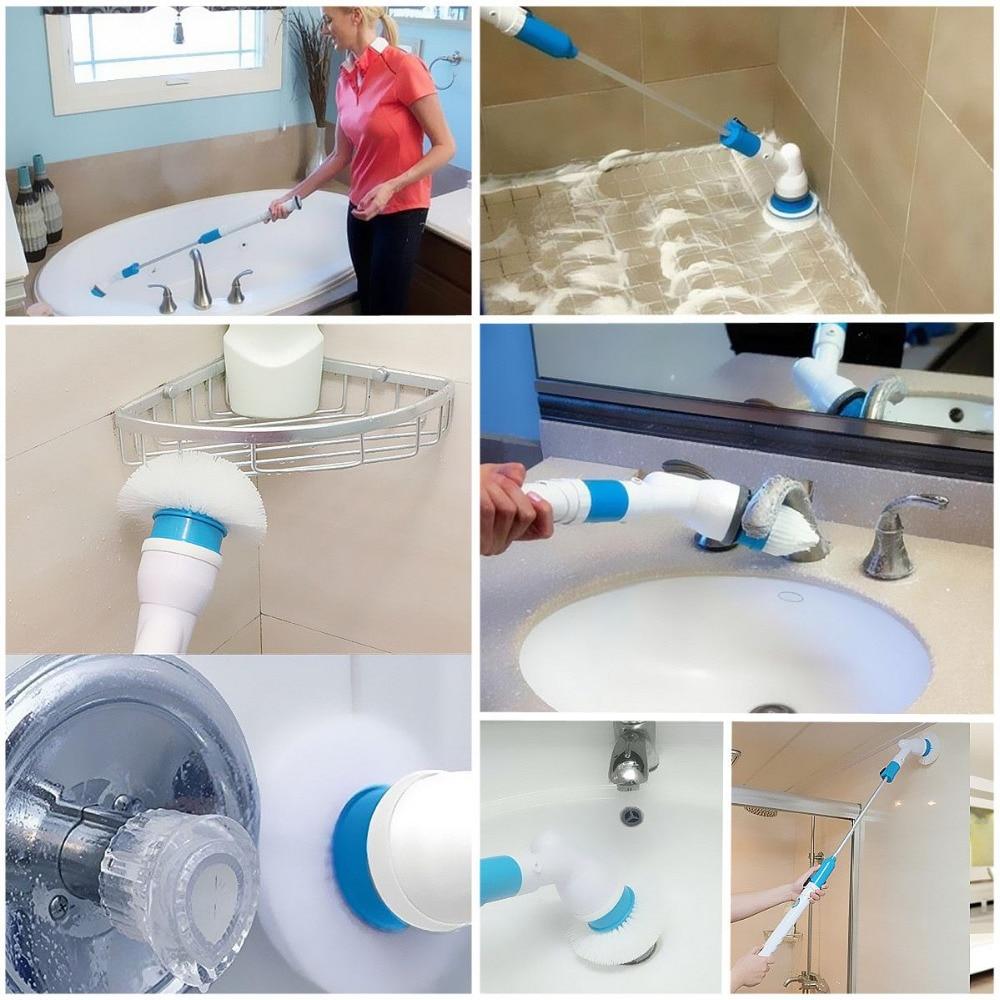 Electric Power Cleaning Scrubber with Extension Handle