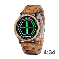 Handcrafted Digital LED Wooden Watch