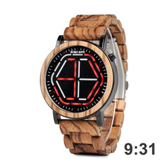 Handcrafted Digital LED Wooden Watch