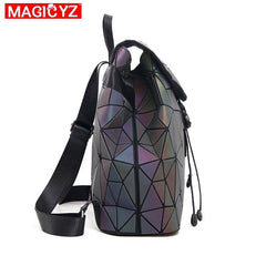 Geometric Backpack Holographic Reflective Bag