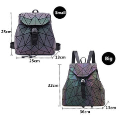 Geometric Backpack Holographic Reflective Bag