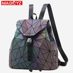 Geometric Backpack Holographic Reflective Bag