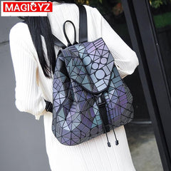 Geometric Backpack Holographic Reflective Bag