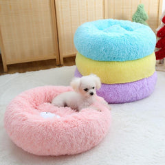 Plush Dog Pet Donut Bed