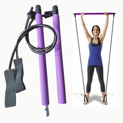 Portable Pilates Bar Kit With Resistance Band Exercise Stick