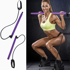 Portable Pilates Bar Kit With Resistance Band Exercise Stick