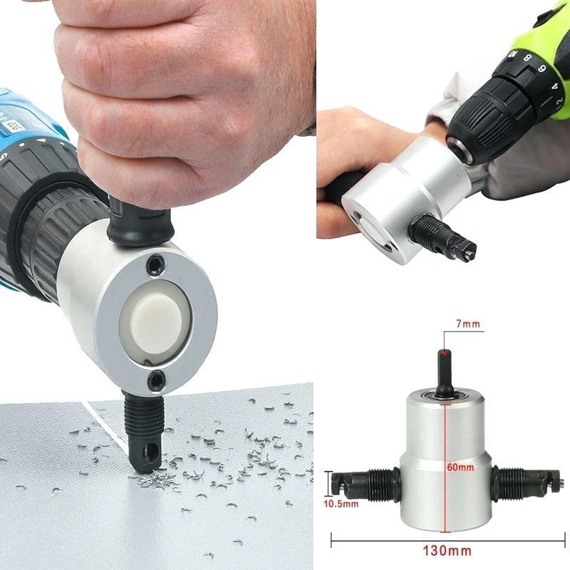 Double Headed Sheet Metal Nibbler Attachment