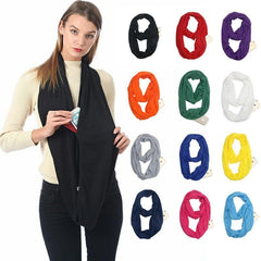 Infinity Scarf with Hidden Zipper Pocket