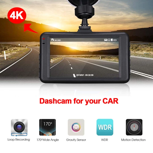 4K UHD Car Driving Recorder Camera