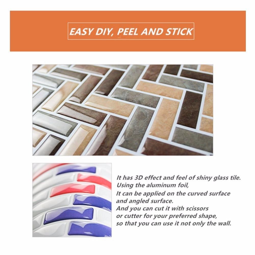 3D Peel-and-Stick Backsplash Tile Stickers