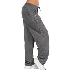 Women's Casual Elastic 6 Pockets Thermal Insulation Fabric Sweatpants