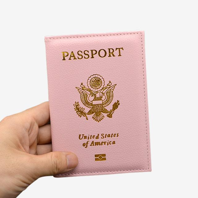 Leather Travel USA Passport Holder