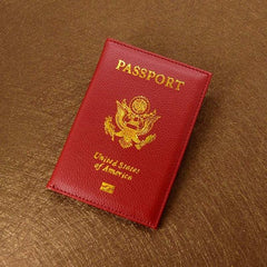 Leather Travel USA Passport Holder