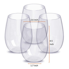 Unbreakable, Shatterproof Wine Glasses (Set of 4)