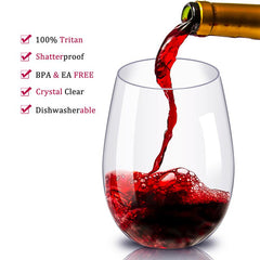 Unbreakable, Shatterproof Wine Glasses (Set of 4)