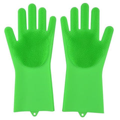 Silicone Dishwashing Gloves with Long Bristles