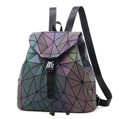 Geometric Backpack Holographic Reflective Bag