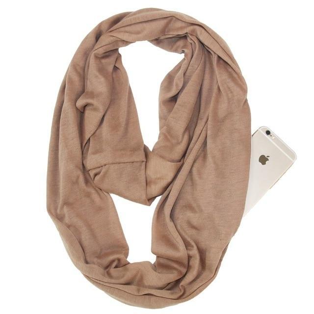 Infinity Scarf with Hidden Zipper Pocket