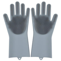 Silicone Dishwashing Gloves with Long Bristles