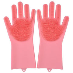 Silicone Dishwashing Gloves with Long Bristles