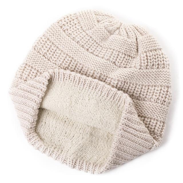 Winter Soft Knit Ponytail Beanie