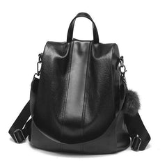 Anti Theft Leather Backpack