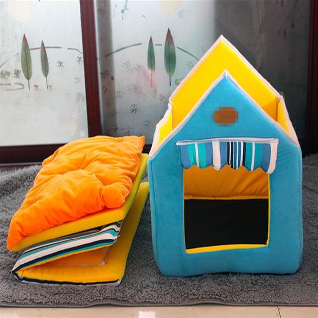 Soft Plush House Pet Bed