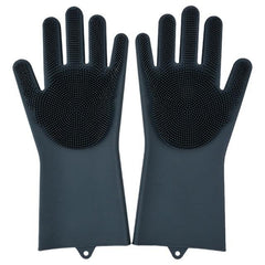 Silicone Dishwashing Gloves with Long Bristles