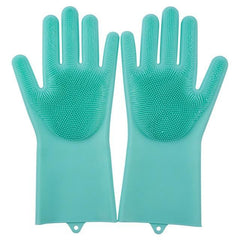 Silicone Dishwashing Gloves with Long Bristles